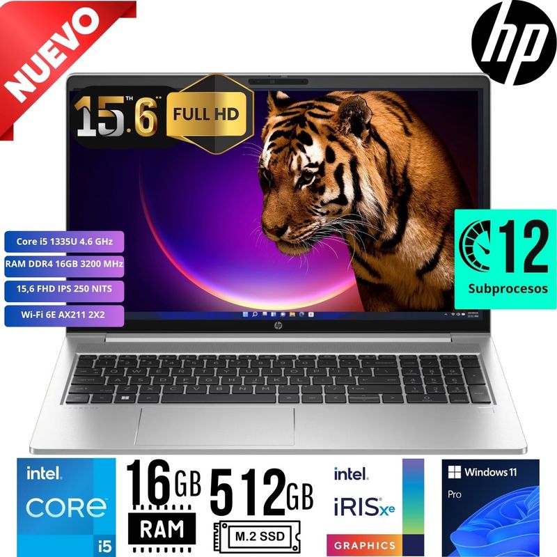 HP - LAPTOP HP 450 G10. core i5 1335U. 15,6" FULL HD. RAM 16GB . SSD 512GB . W11 PRO