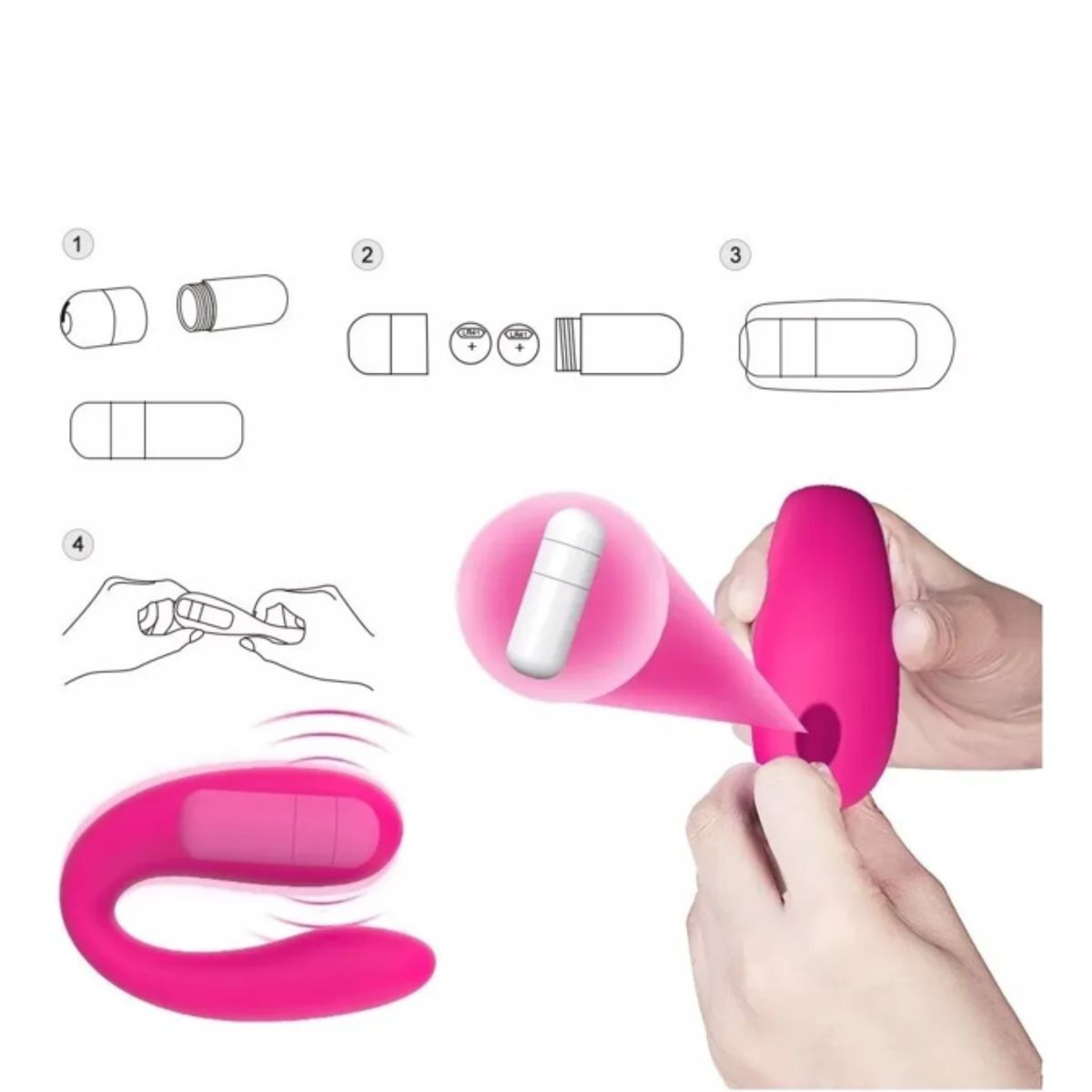 GENERICO - VIBRADOR TIPO U ESTIMULADOR DE CLITORIS Y PUNTO G