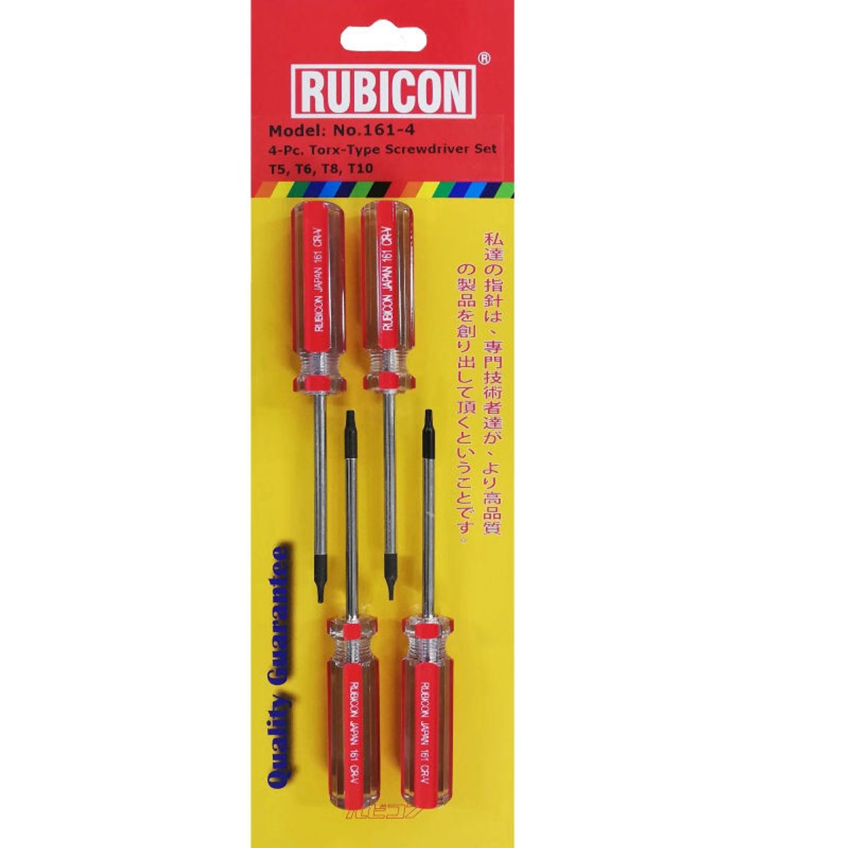 JUEGO 4PZA T5-6-8-10H 161 DESARMADOR TORX CON HUECO RUBICON jgox4pza - 105432, marca RUBICON - Foto Principal