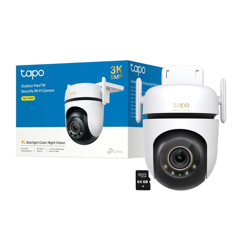 TP LINK - Tapo C530WS 3K Cámara Seguridad Audio doble vía Vision Starlight 64GB