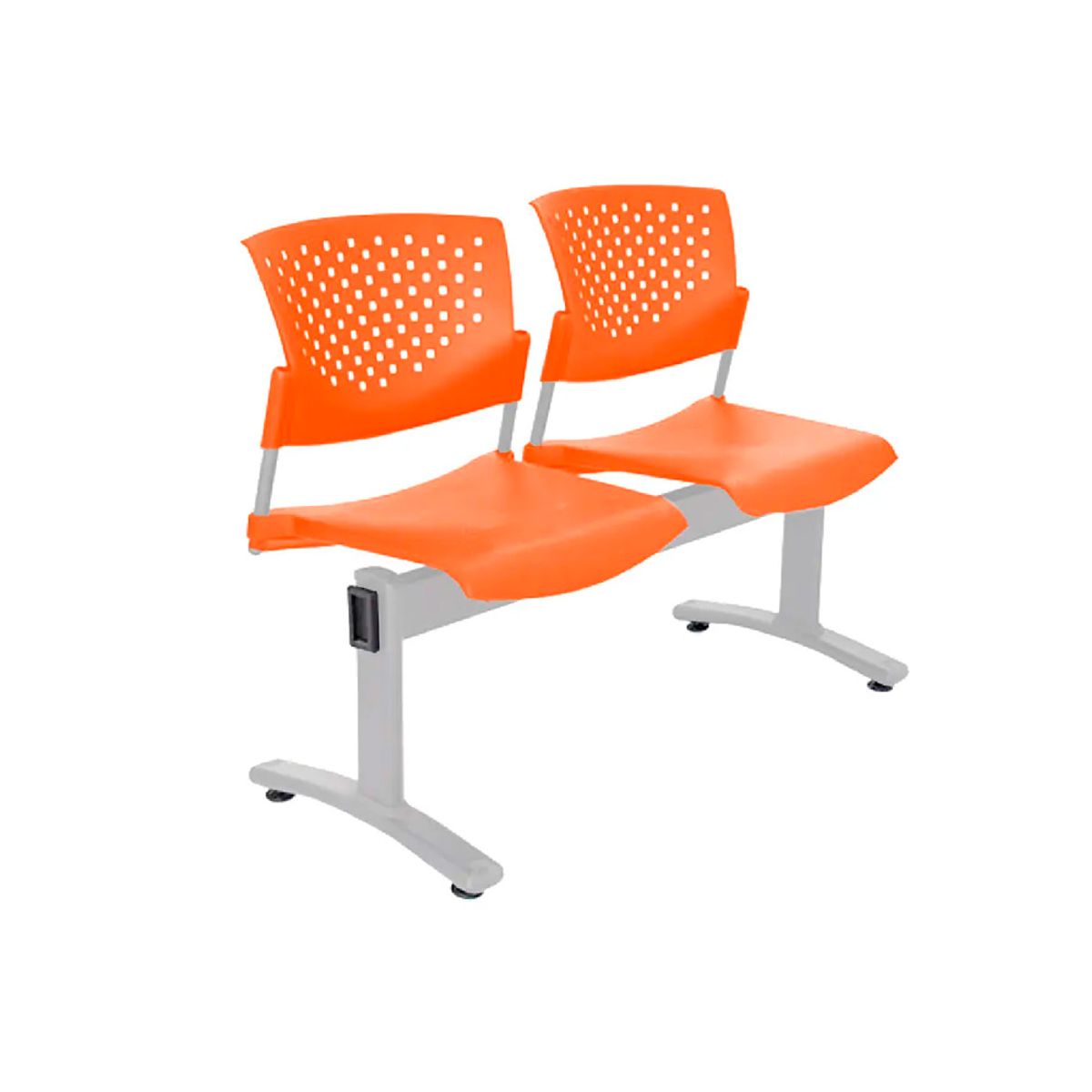 OFIDEAS - Banqueta Butterfly 2 Asientos Naranja Estructura Gris Ofideas