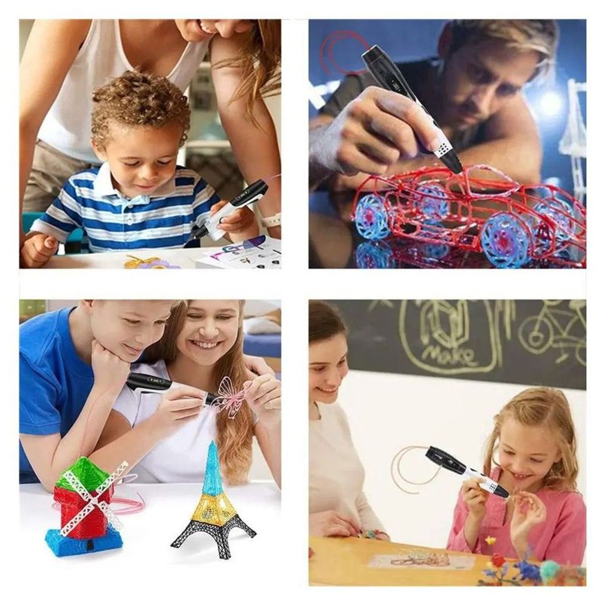 GENERICO - LAPICERO 3D IMPRESION RAPIDA CON FILAMENTO DE COLORES 10M