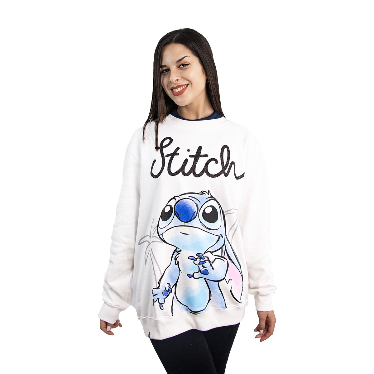 DISNEY - POLERA OVERSIZE LILO Y STITCH MUJER MARFIL
