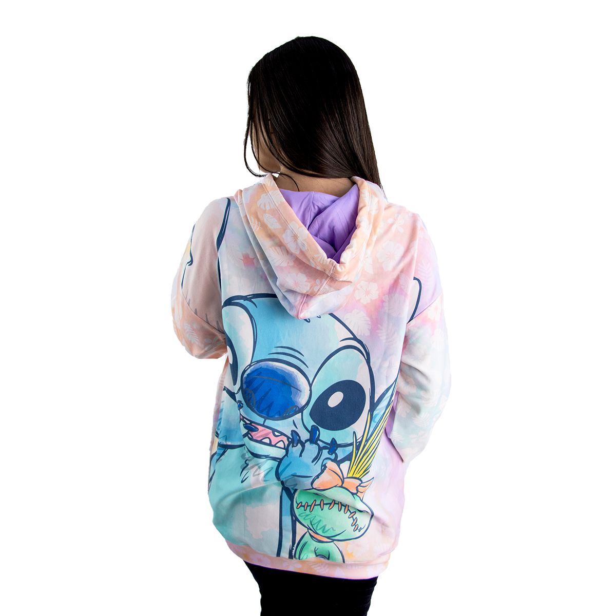 LILO & STITCH - Polera con Capucha Mujer Lilo y Stitch Franela Lavado