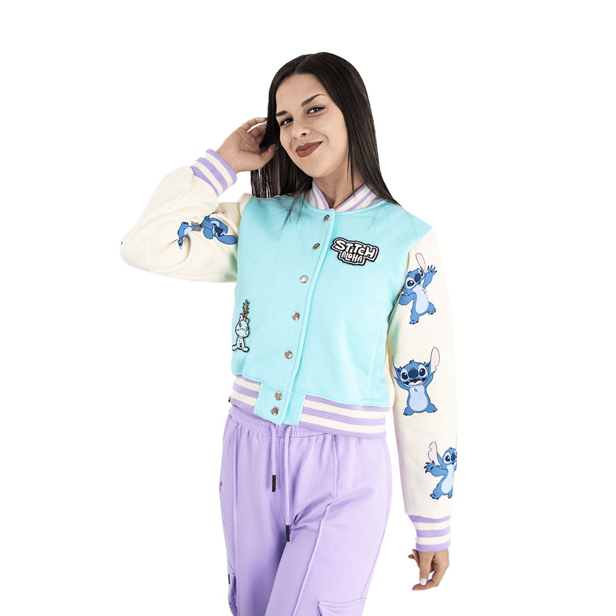 LILO & STITCH - Casaca Bomber Mujer Lilo y Stitch Color Turquesa