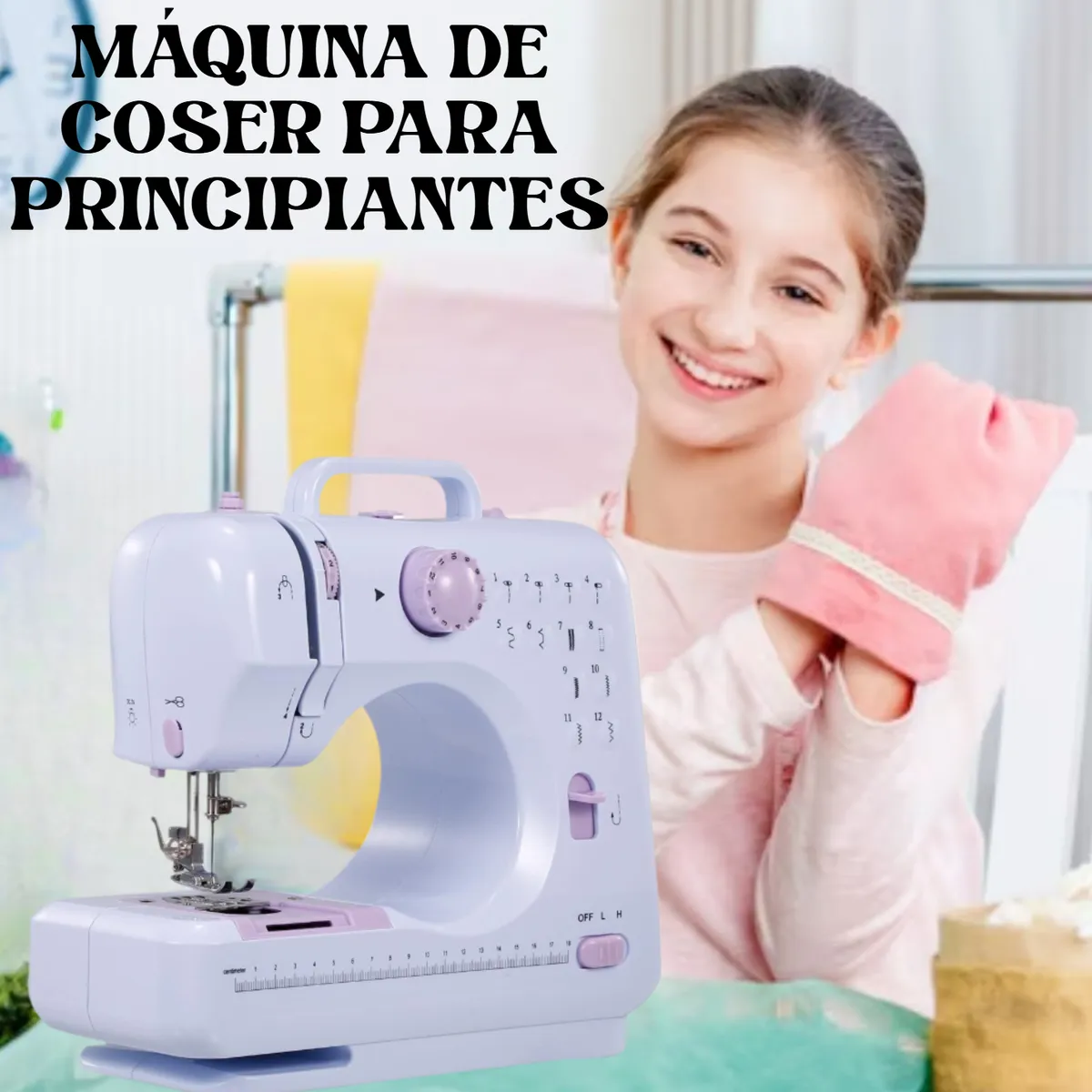 GENERICO - MÁQUINA COSER MULTIFUNCIONAL PORTÁTIL ELÉCTRICA 12 PUNTADAS