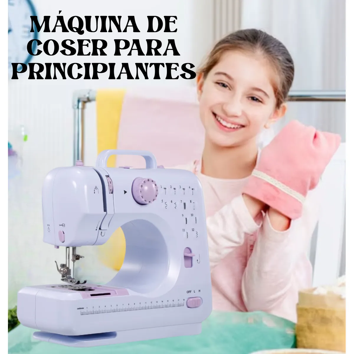 GENERICO - MÁQUINA COSER MULTIFUNCIONAL PORTÁTIL ELÉCTRICA 12 PUNTADAS