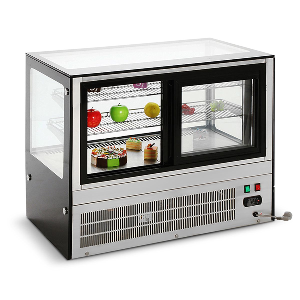 VENTUS - Vitrina Industrial Refrigerada Cuadrada Sobremesa 2 repisas VP-100C Ventus