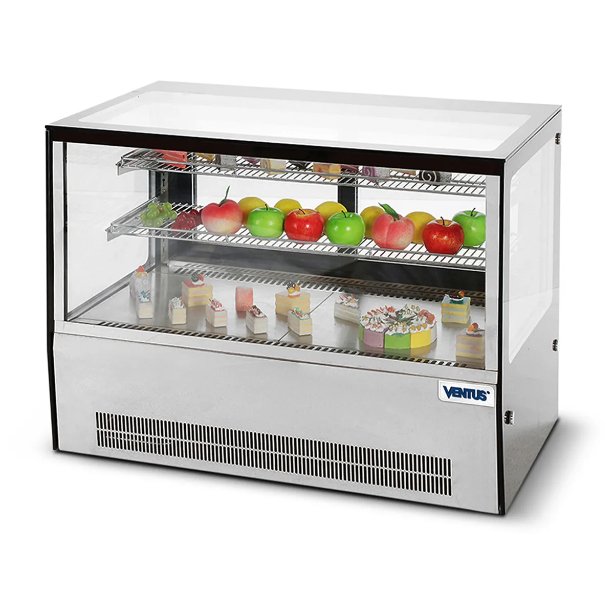 VENTUS - Vitrina Industrial Refrigerada Cuadrada Sobremesa 2 repisas VP-100C Ventus