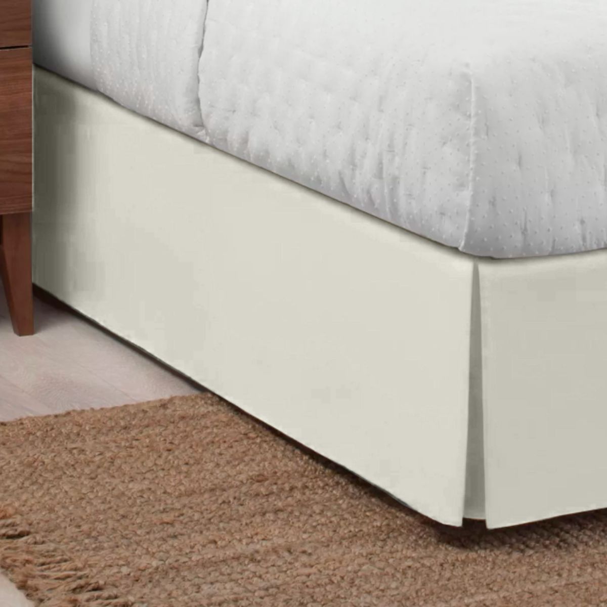 GENERICO - FALDON DE TARIMA KING 198CM x 203CM ELEGANCE MICROFIBRA PERLA 35CM