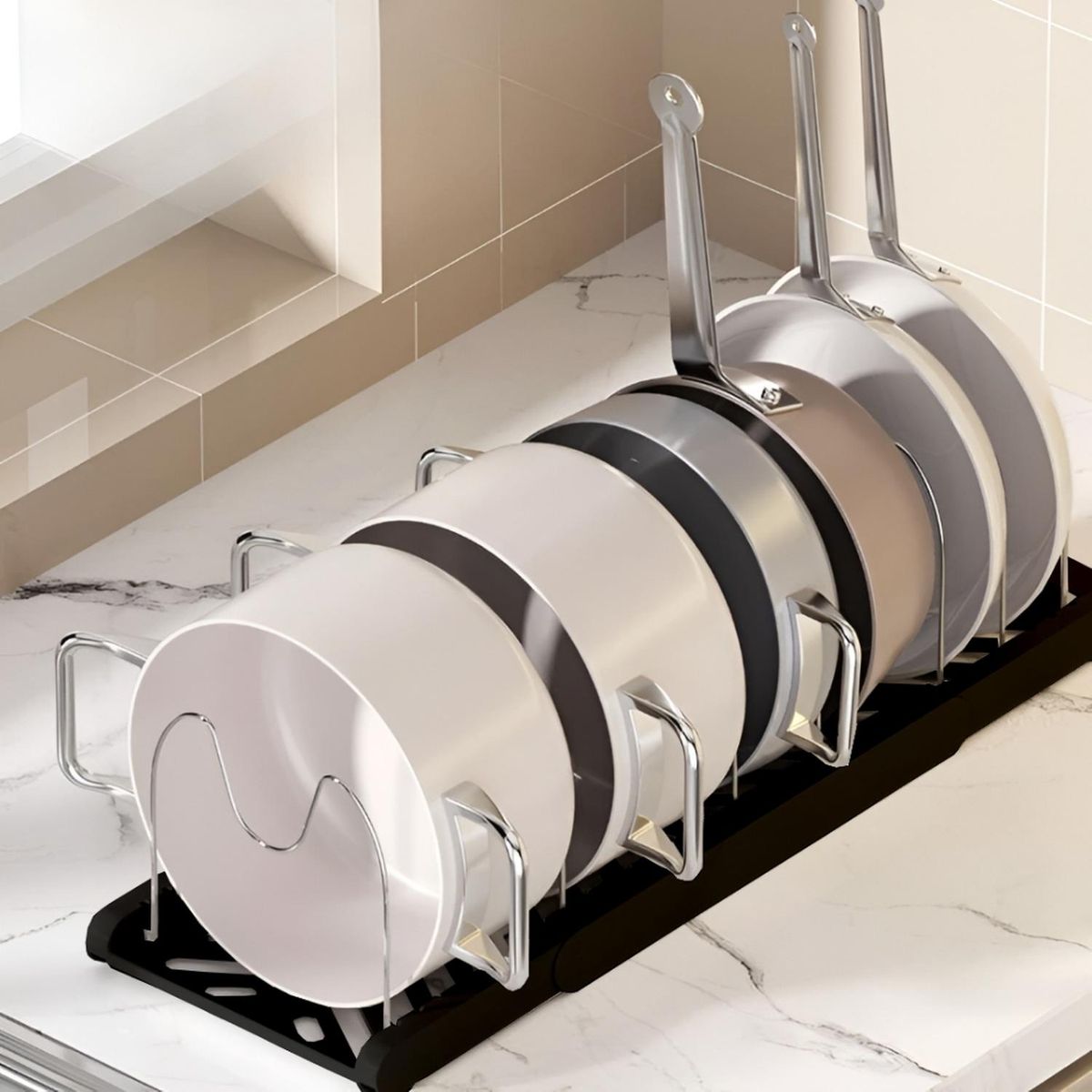 MINARI - Organizador de Cocina Expandible de Ollas y Sartenes Negro OT22