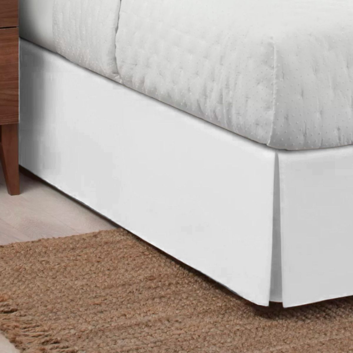 GENERICO - FALDON DE TARIMA KING 200CM x 200CM ELEGANCE MICROFIBRA BLANCO 30CM