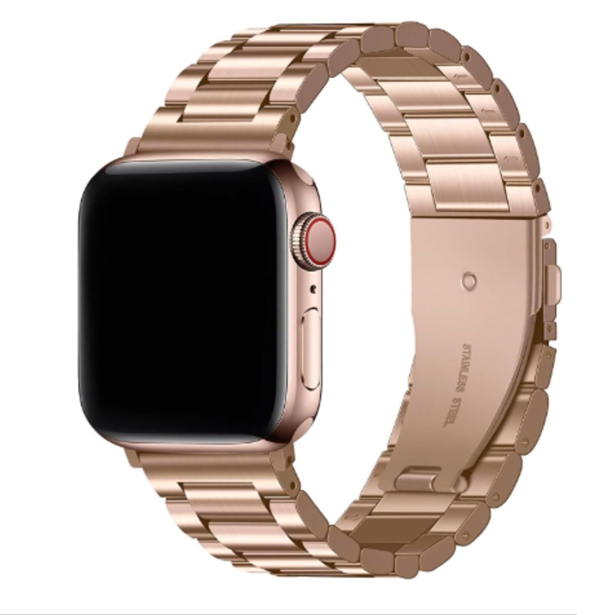 GENERICO - Correa Acero Eslabón Clásico para Apple Watch 49mm - ROSA GOLD