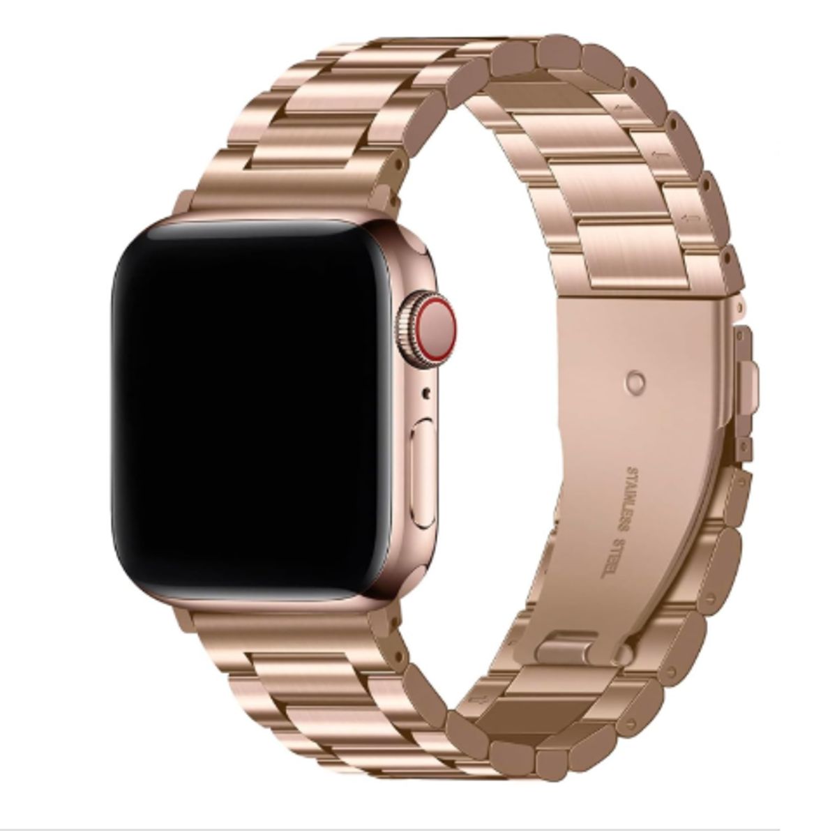 GENERICO - Correa Acero Eslabón Clásico para Apple Watch 49mm - ROSA GOLD