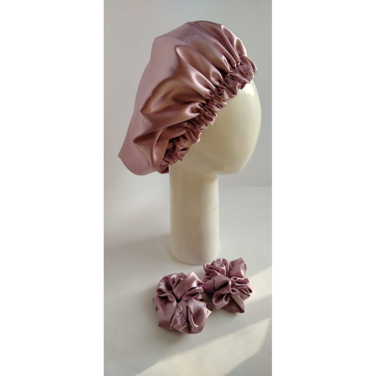 GENERICO - GORRO PARA DORMIR DE SATIN POR LOS DOS LADOS MALVA