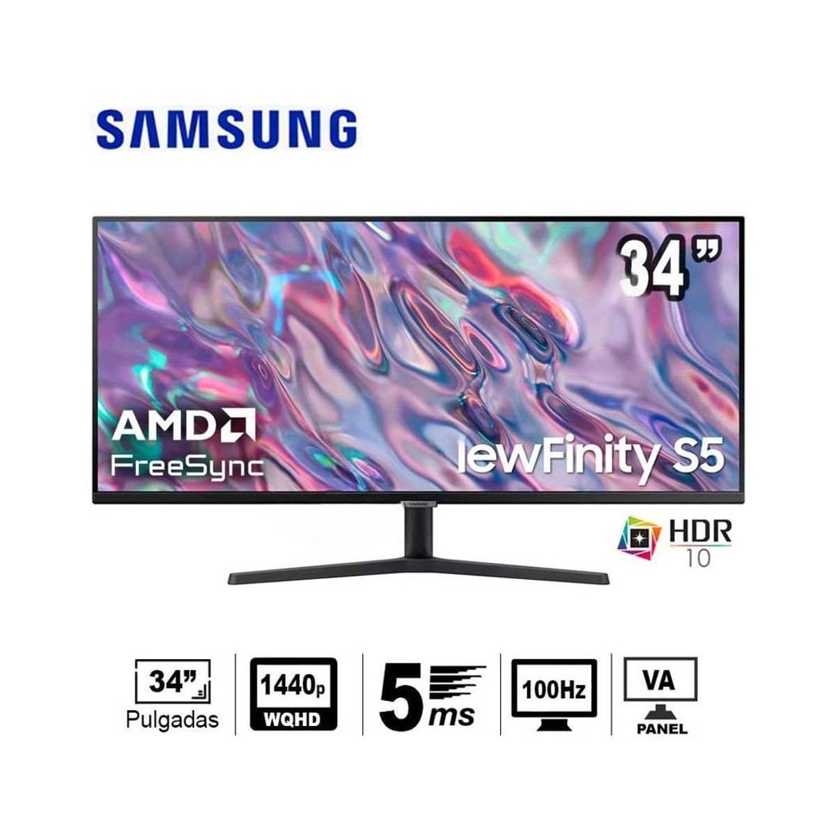 SAMSUNG - Monitor Samsung LS34C500GALXPE 34 ULTRAWIDE 100Hz 5ms VA PBP PIP