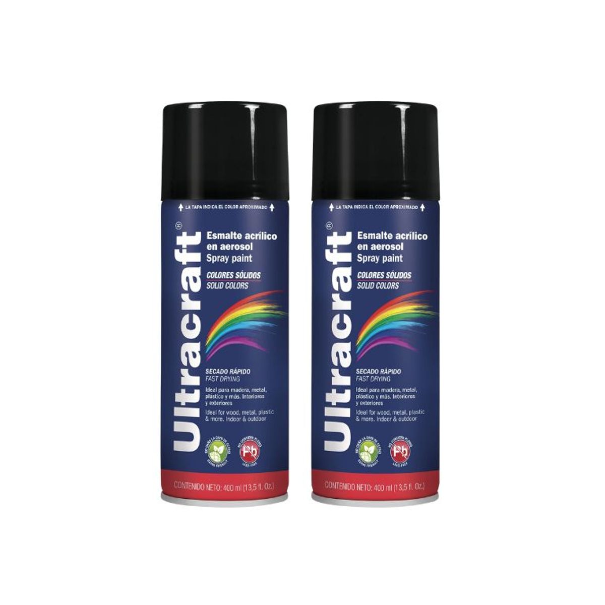 TRUPER - PINTURA EN SPRAY NEGRO BRILLANTE 400ML, x2un ULTRACRAFT 40021