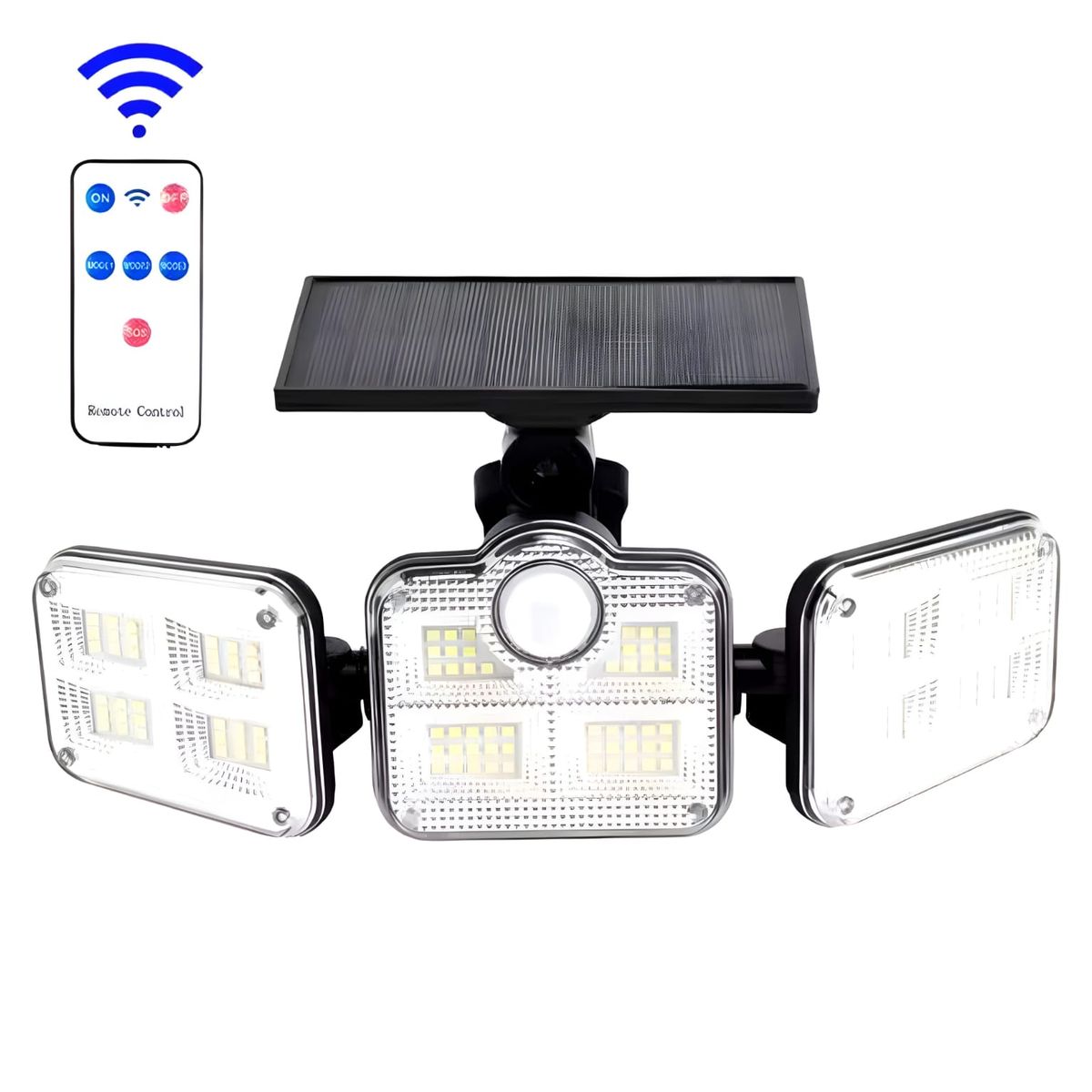 GENERICO - Lampara Led Con Panel Solar sensor movimiento