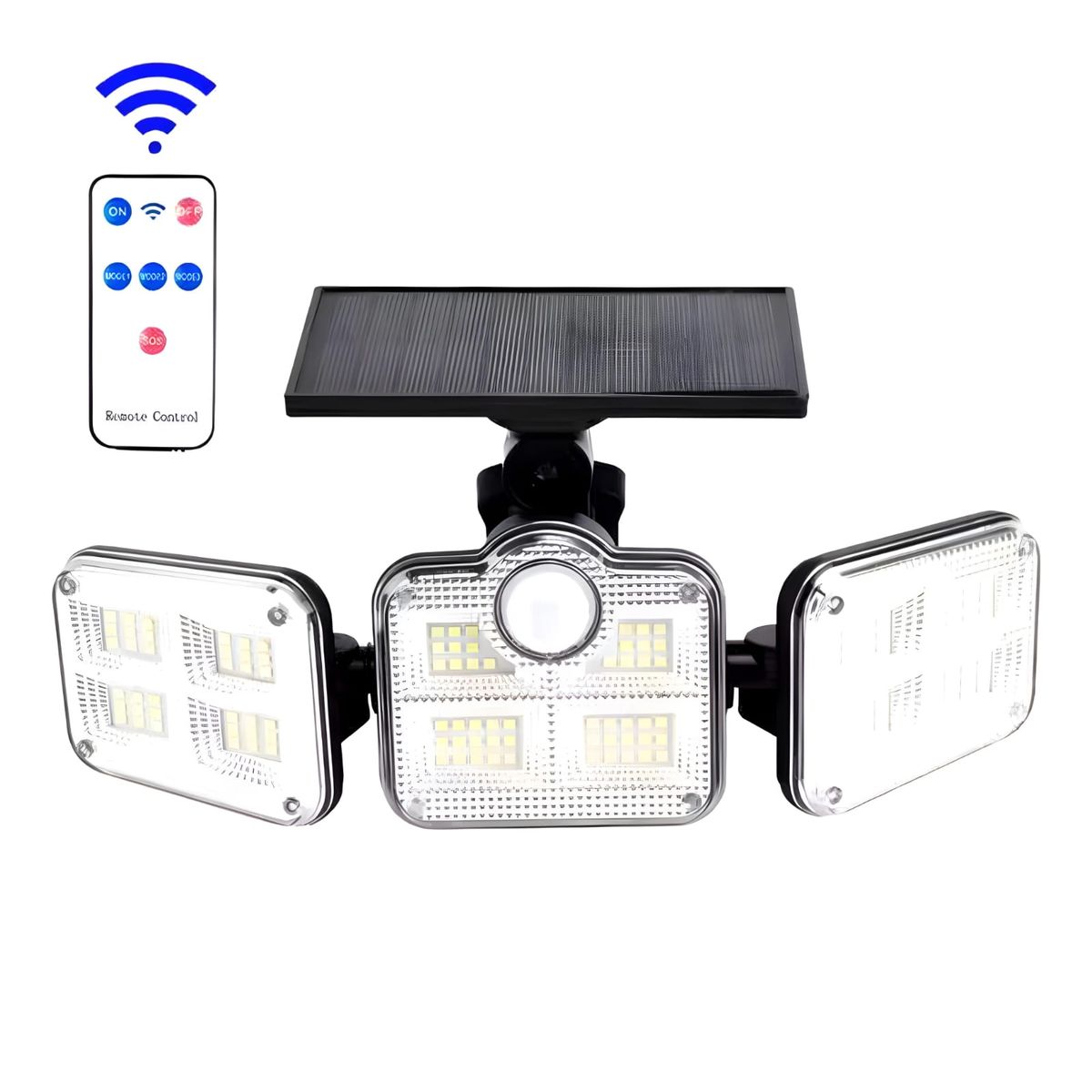 GENERICO - Lampara Led Con Panel Solar sensor movimiento