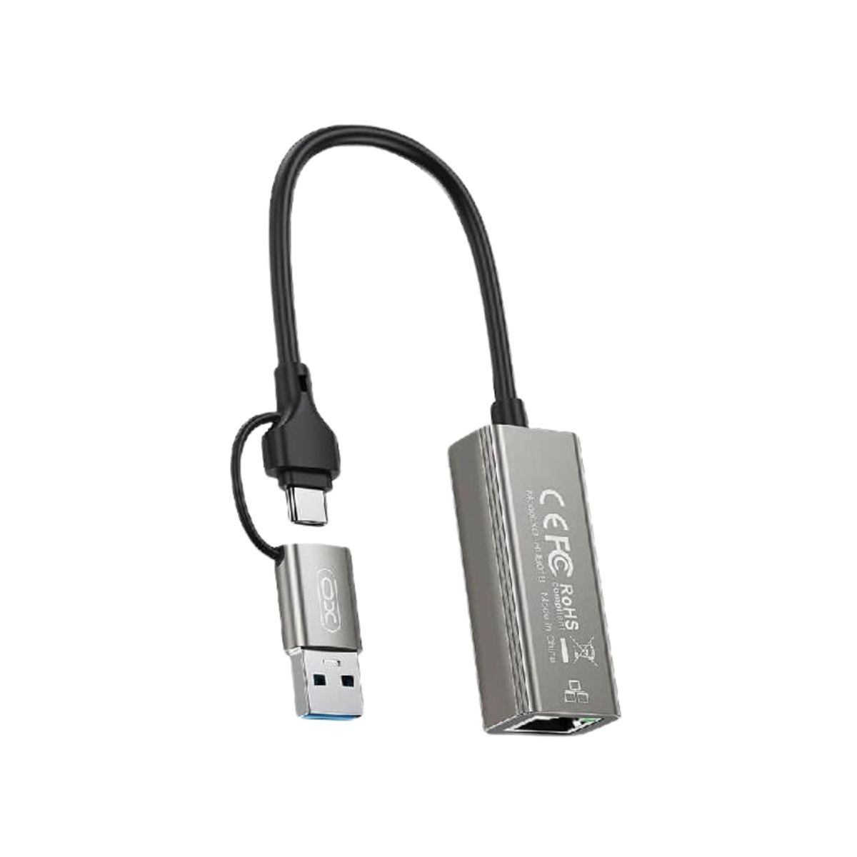 XO - Adaptador de Red RJ45 a USB Tipo C XO-HUB018 para Laptop y MacBook