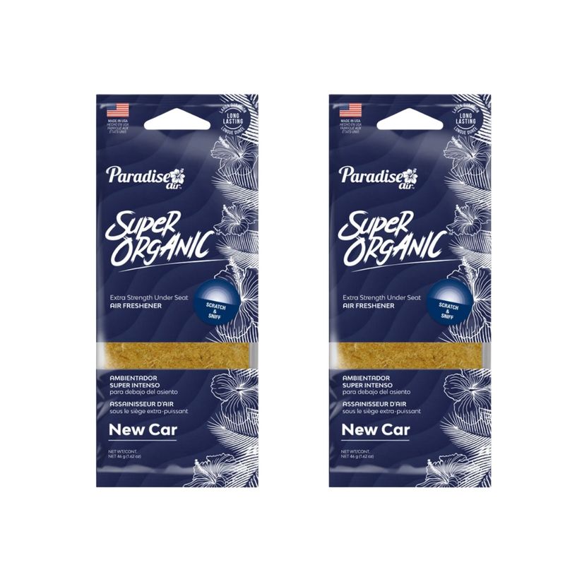 GENERICO - Paradise Super Organic Ambientador De Auto - Pack x2 New Car