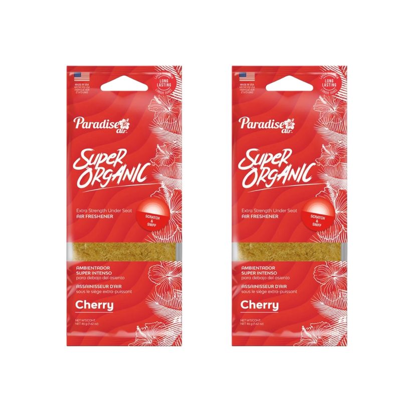GENERICO - Paradise Super Organic Ambientador De Auto - Pack x2 Cherry