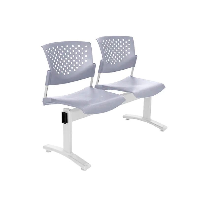 OFIDEAS - Banqueta De Espera Butterfly 2 Asientos Gris Estructura Gris Ofideas