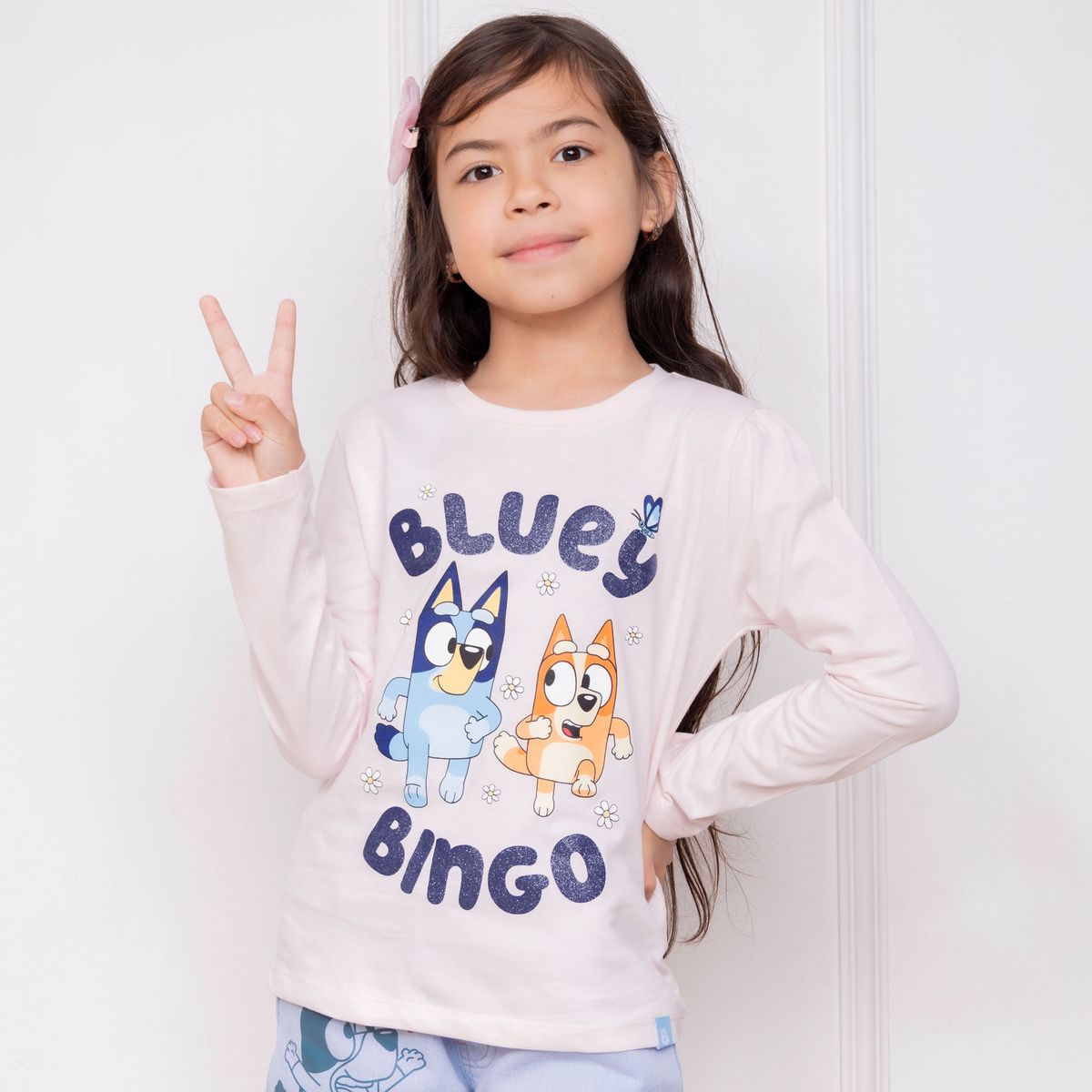 BLUEY - POLO BLUEY NIÑA ML - JERSEY 100% ALGODON