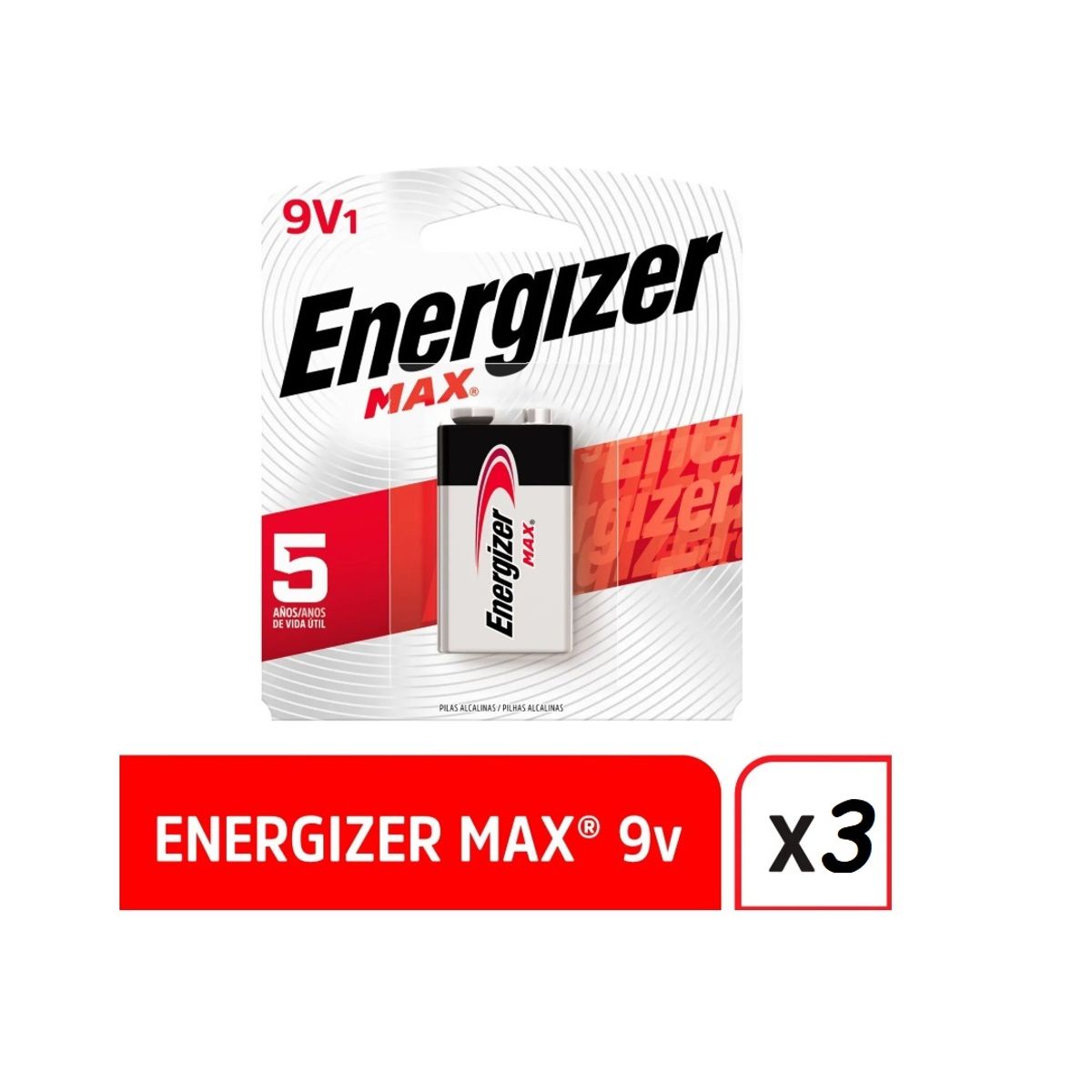 ENERGIZER - Pilas 9 Voltios x3uds Energizer Original