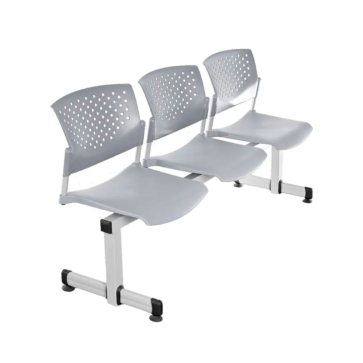 OFIDEAS - Banqueta De Espera Butterfly 3 Asientos Gris Estructura Gris Ofideas