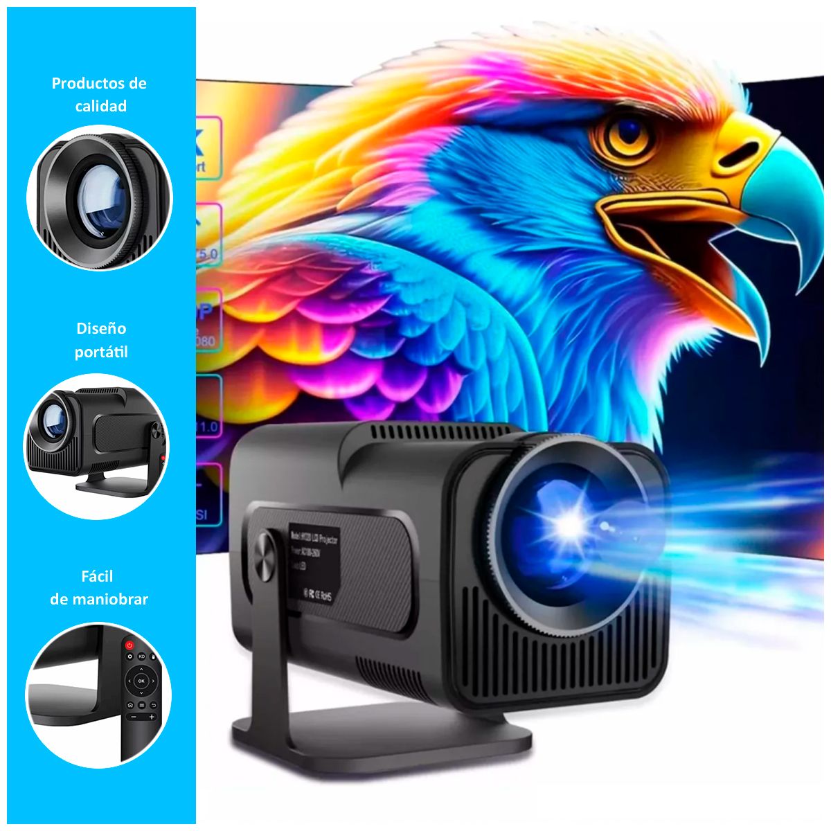 GENERICO - Proyector HY320 MINI Smart 4K Android11 Wifi Bluetooth