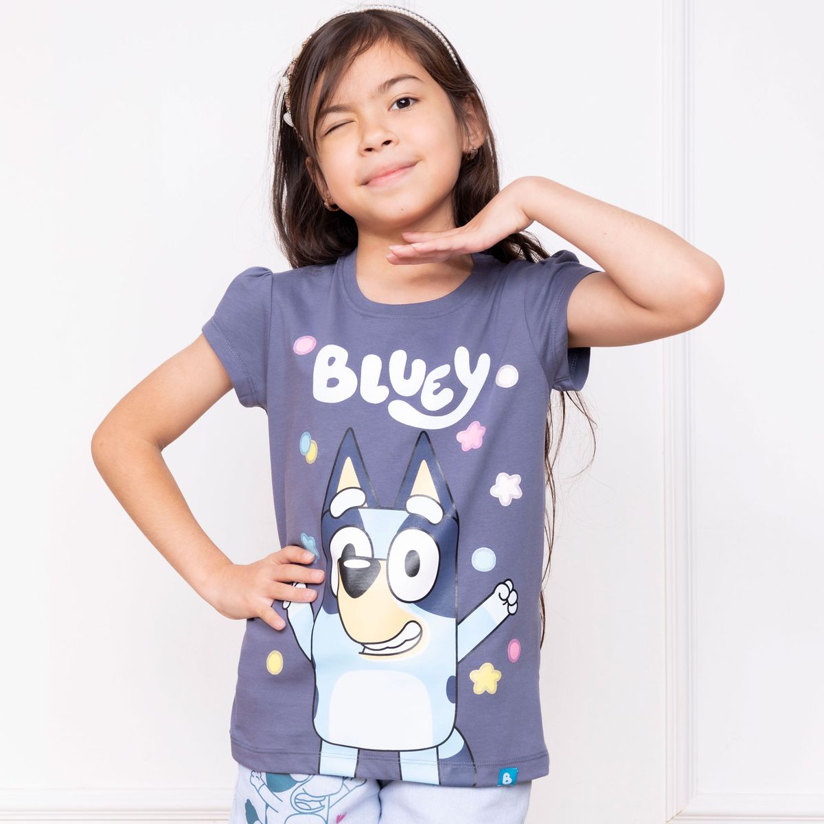 BLUEY - POLO BLUEY NIÑA MC - JERSEY 100% ALGODON