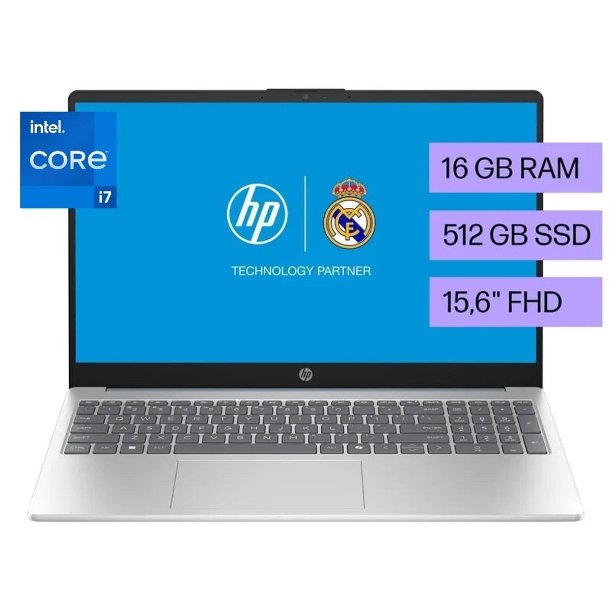Laptop HP Core i7 16GB RAM 512GB SSD 15.6 FHD Windows11, marca HP - Foto Principal