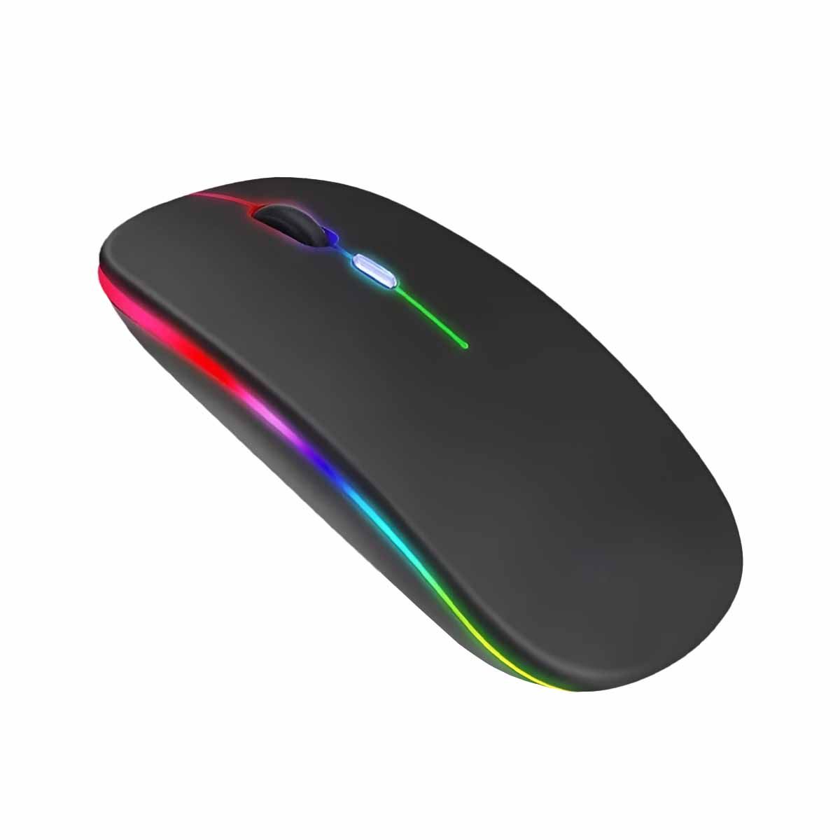 RYBIU IMPORT - Mouse Cargable en Modelo Yelandar LED 8 en Negro