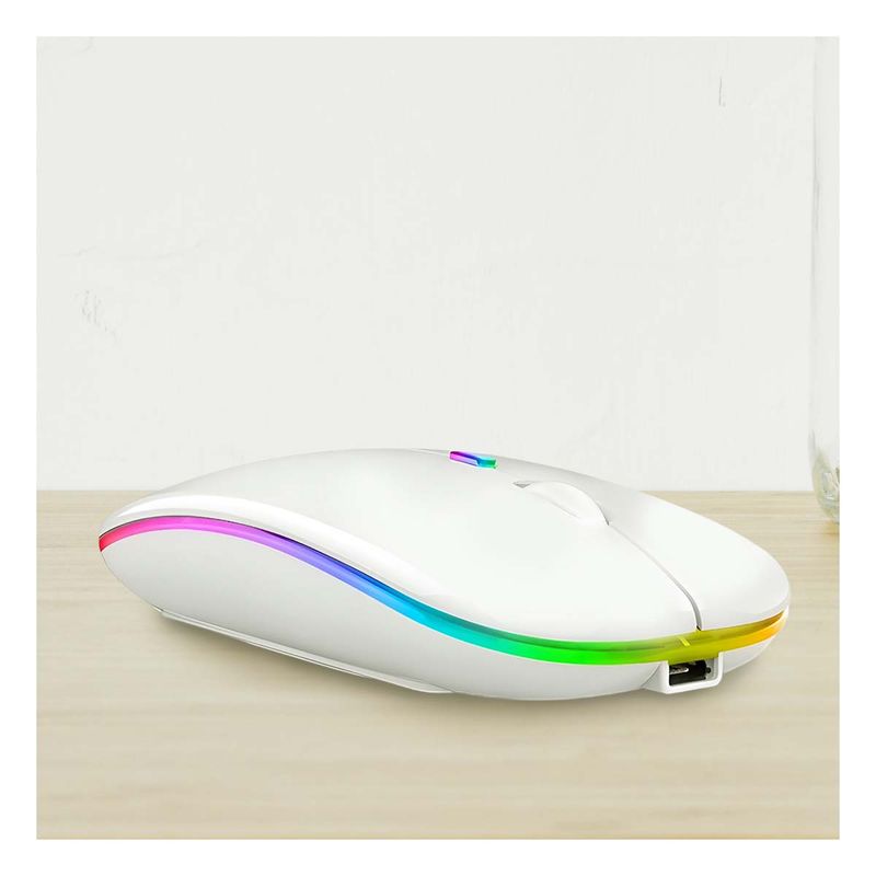 RYBIU IMPORT - Pack4 Mouse Recargable con USB en Blanco Y+Regalo Agendita