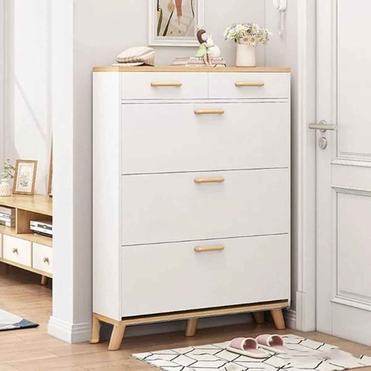 TU MESITA - Zapatera Vintage Frankie Color BlancoDuna TU MESITA