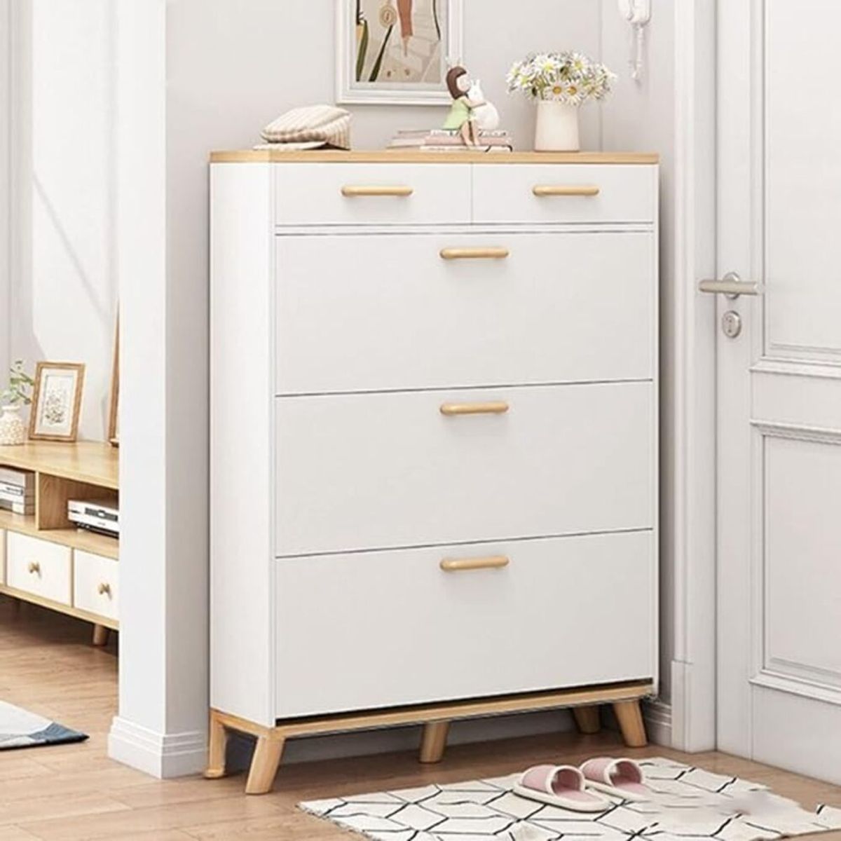 TU MESITA - Zapatera Vintage Frankie Color BlancoDuna TU MESITA