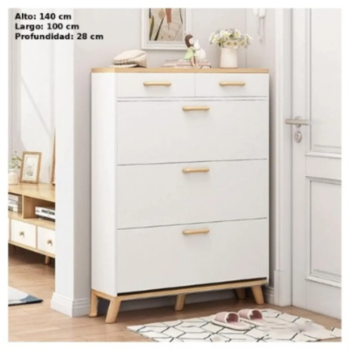 TU MESITA - Zapatera Vintage Frankie Color BlancoDuna TU MESITA