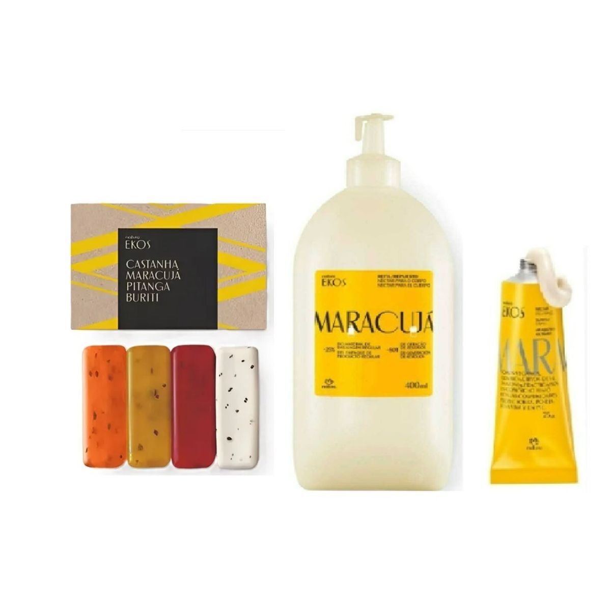 NATURA - Hidratante maracuya 400ml repuesto + crema para manos + jabones