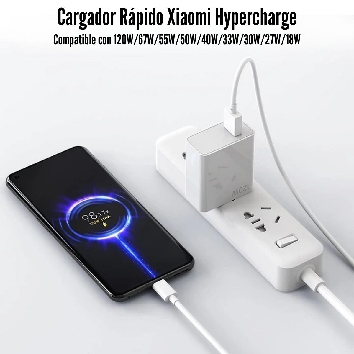 XIAOMI - Xiaomi - Cargador de Pared 120W MDY-13-EG USB-A TO USB-C