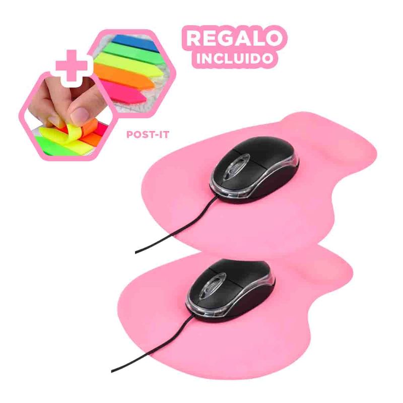 RYBIU IMPORT - Pack6 Base Portatil en Color Rosado Y+Banderitas Adhesivas