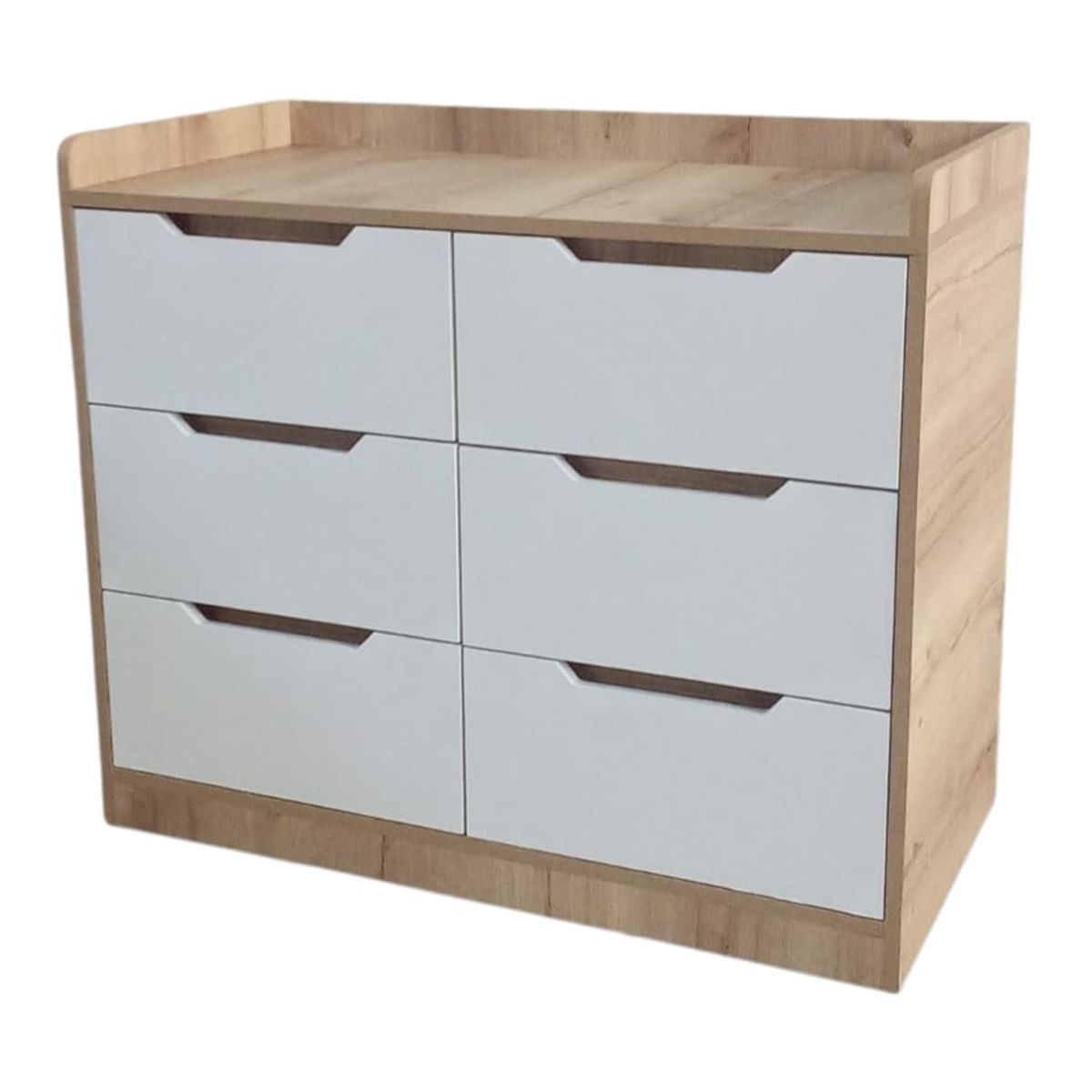 GENERICO - Cómoda Cambiador para Bebé - 6 Cajones Duna y Blanco