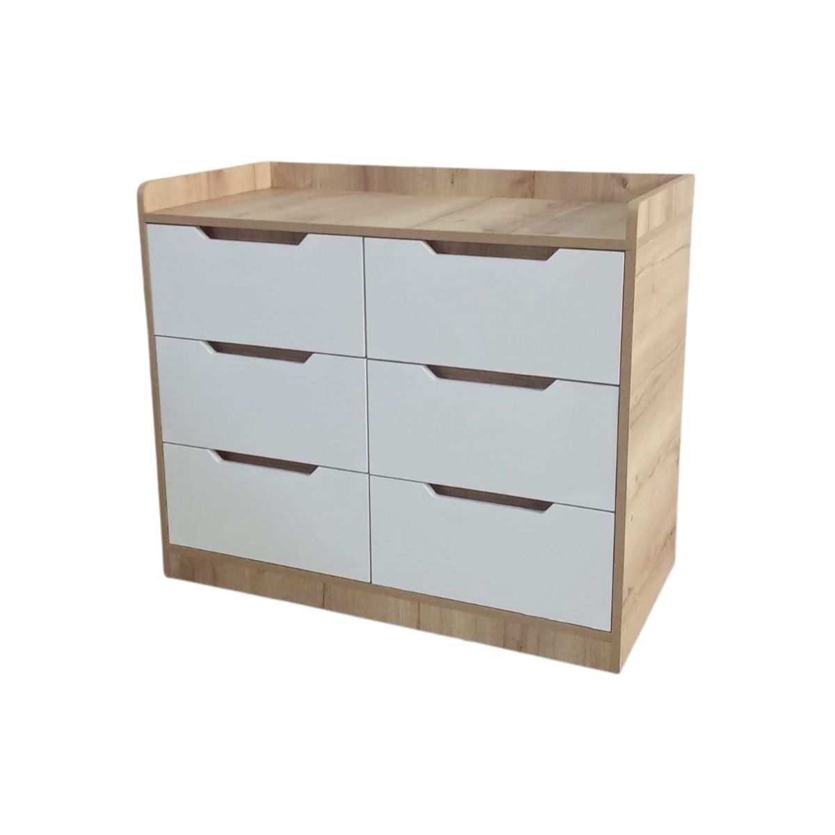 GENERICO - Cómoda Cambiador para Bebé - 6 Cajones Duna y Blanco