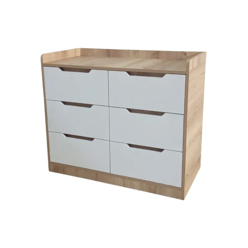 GENERICO - Cómoda Cambiador para Bebé - 6 Cajones Duna y Blanco