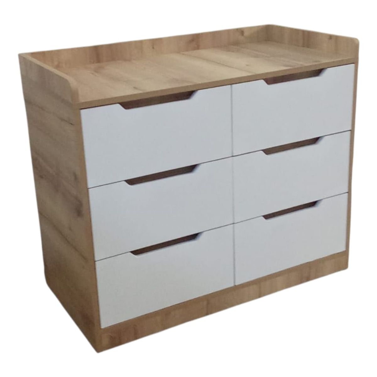 GENERICO - Cómoda Cambiador para Bebé - 6 Cajones Duna y Blanco