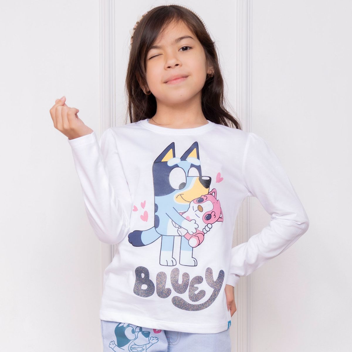 BLUEY - POLO BLUEY NIÑA ML - JERSEY 100% ALGODON