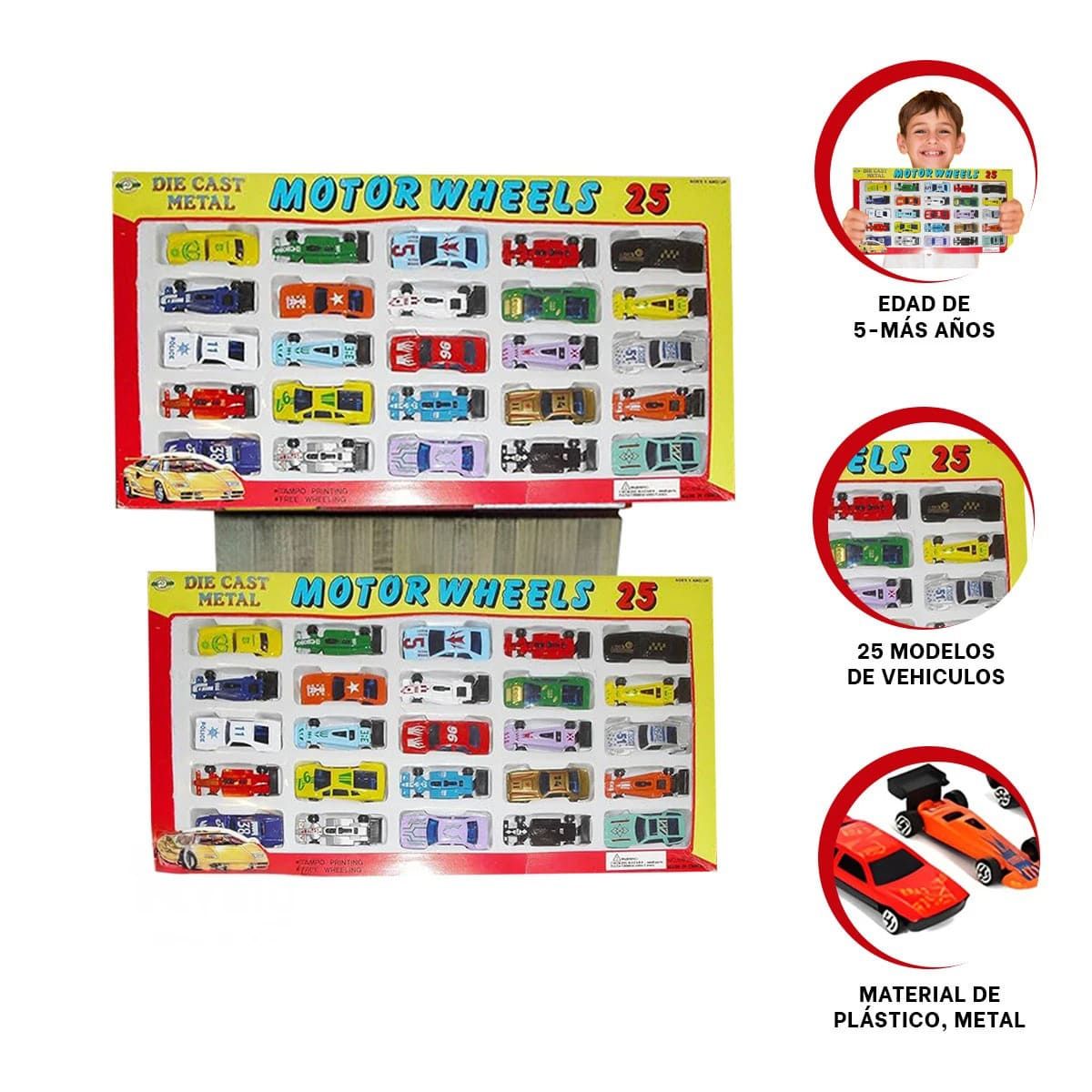 GENERICO - Pack2 Carritos de Motor Metal Wheels Y+Regalo Agendita