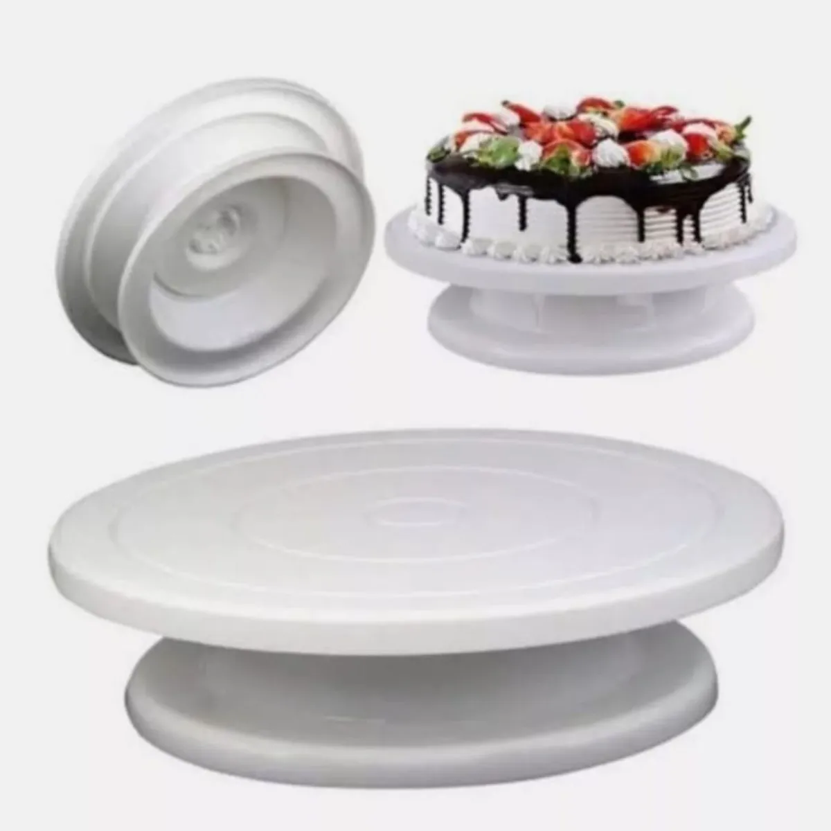 START FG - Porta torta Giratoria para decoracion de pastel en blanco