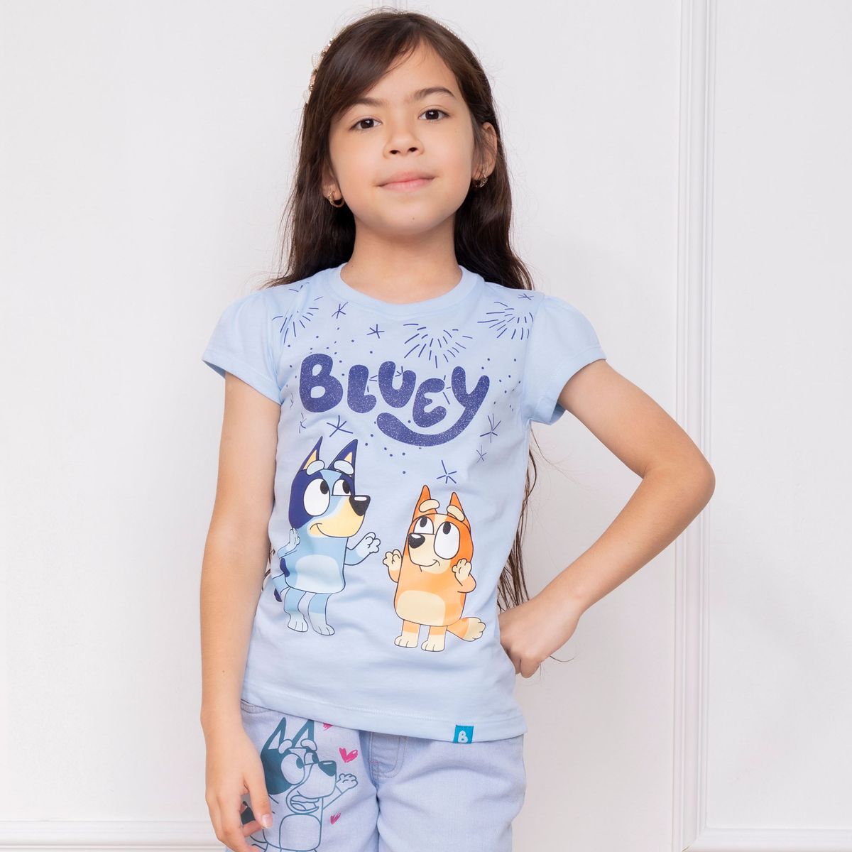 BLUEY - POLO BLUEY NIÑA MC - JERSEY 100% ALGODON