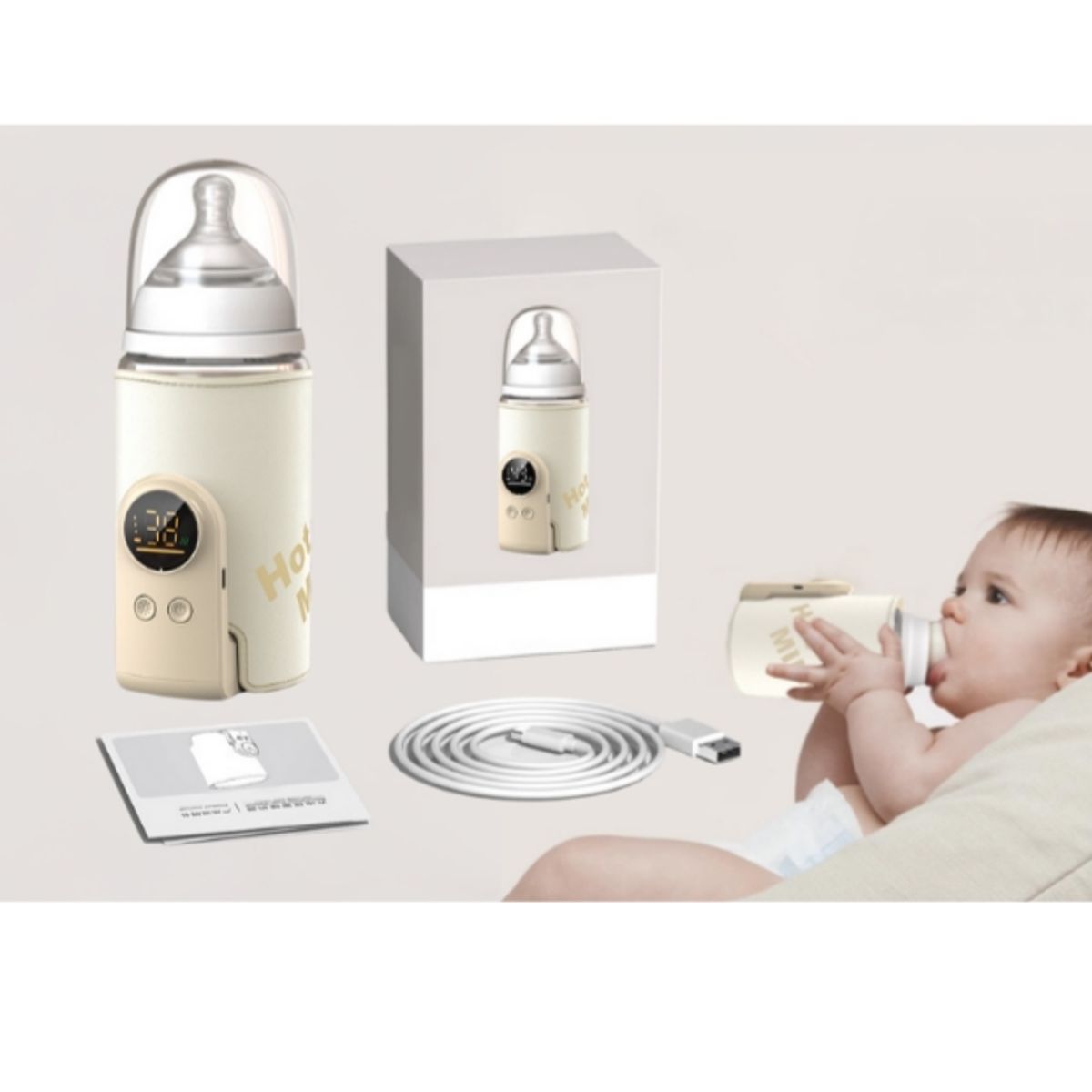 GENERICO - Calentador Biberon recargable Amoldable Digital